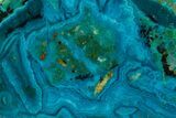 Polished Banded Chrysocolla Slice - Bagdad Mine, Arizona #378924-1